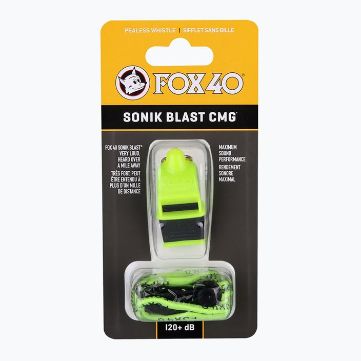 Fox 40 Sonik Blast CMG neonově žlutá/černá strunná píšťalka 2