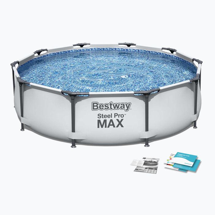 Bazén s kovovou konstrukcí  Bestway Steel Pro Max Pool 305 x 76 cm šedý