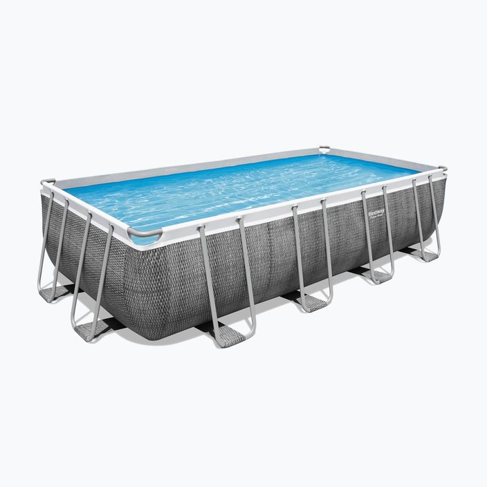 Bestway Power Ocelový obdélníkový bazén šedý 56996