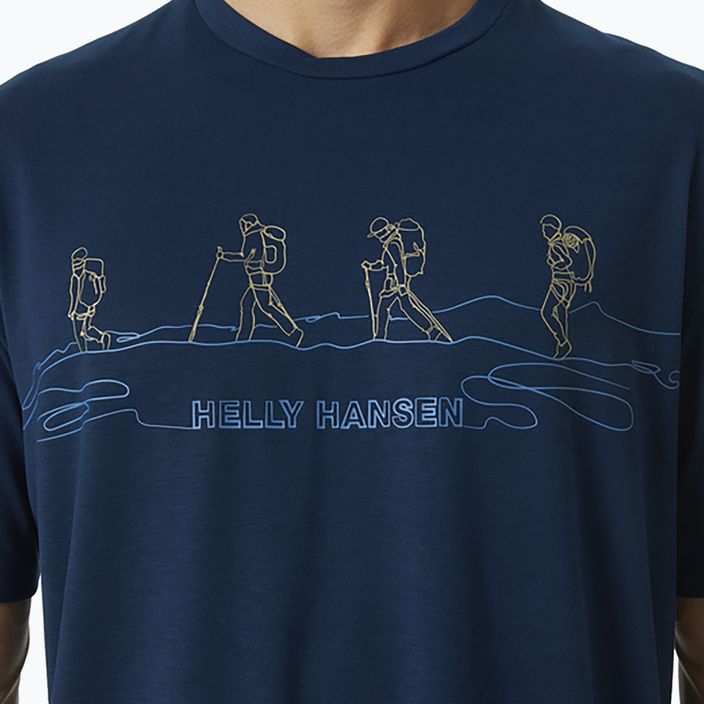 Helly Hansen Skog Recycled Graphic pánské trekingové tričko tmavě modré 63083_584 4