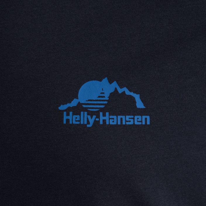 Pánské trekové tričko Longsleeve Helly Hansen Nord Graphic navy s dlouhým rukávem 3