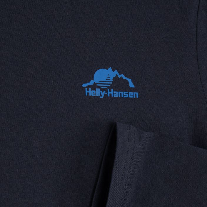 Pánské trekové tričko Longsleeve Helly Hansen Nord Graphic navy s dlouhým rukávem 4