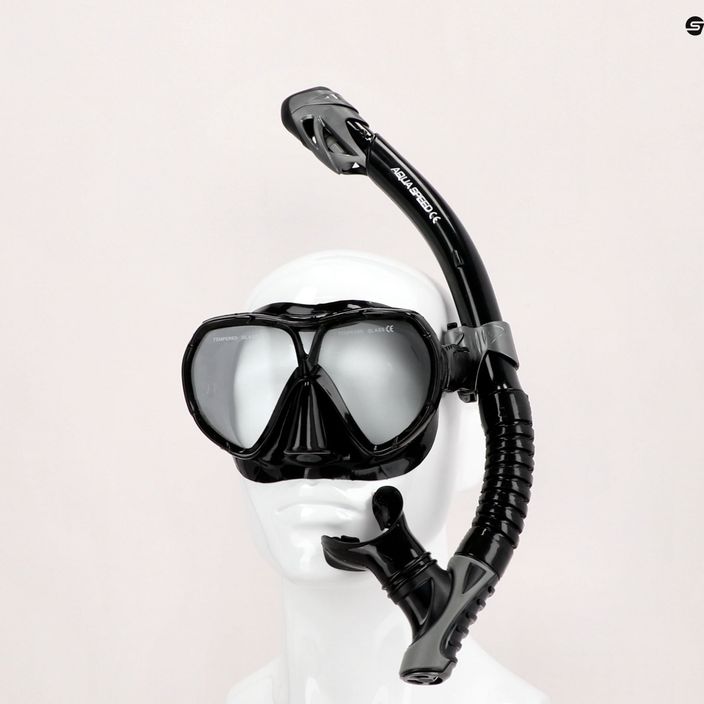 AQUA-SPEED Vanua + Borneo potápěčský set maska + šnorchl černá 610 8