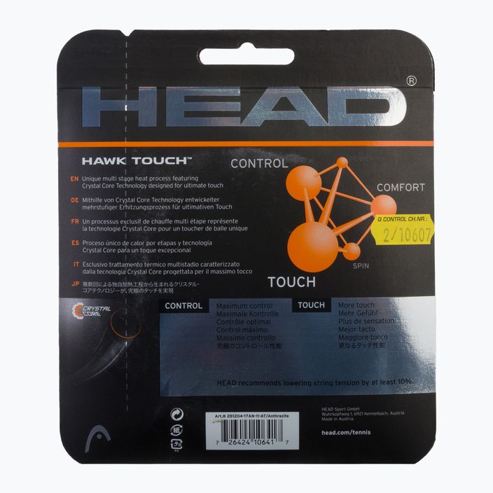 Tenisová struna HEAD Hawk Touch černá 281204 2