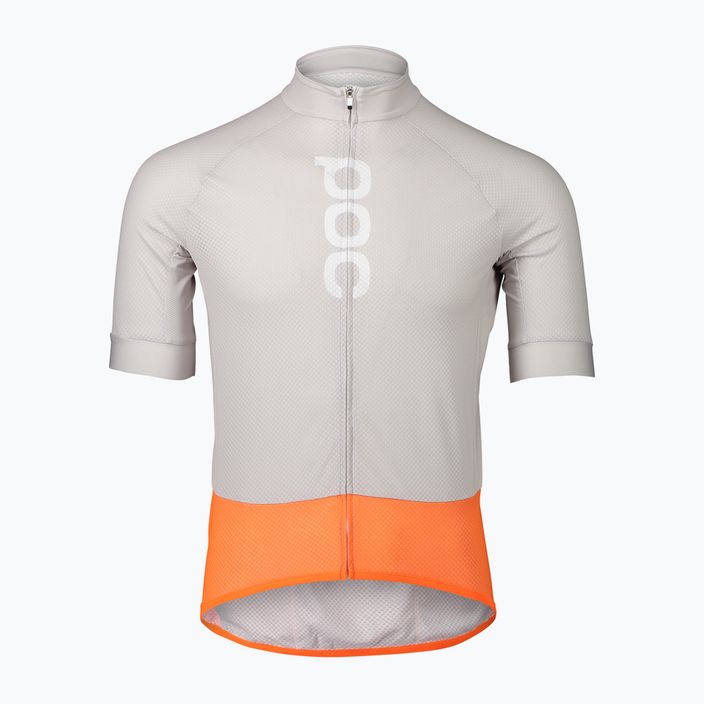 Pánský cyklistický dres POC Essential Road Logo granite grey/zink orange 6