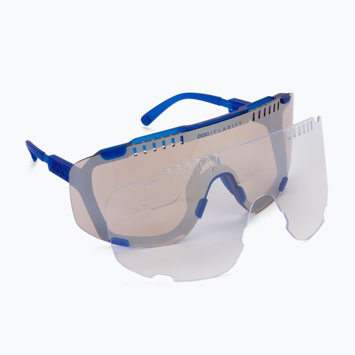 Brýle na kolo POC Devour opal blue translucent/clarity trail silver