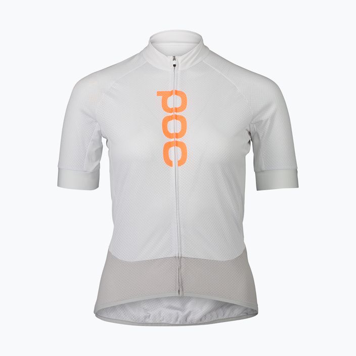 Dámský cyklistický dres POC Essential Road Logo hydrogen white/granite grey 5