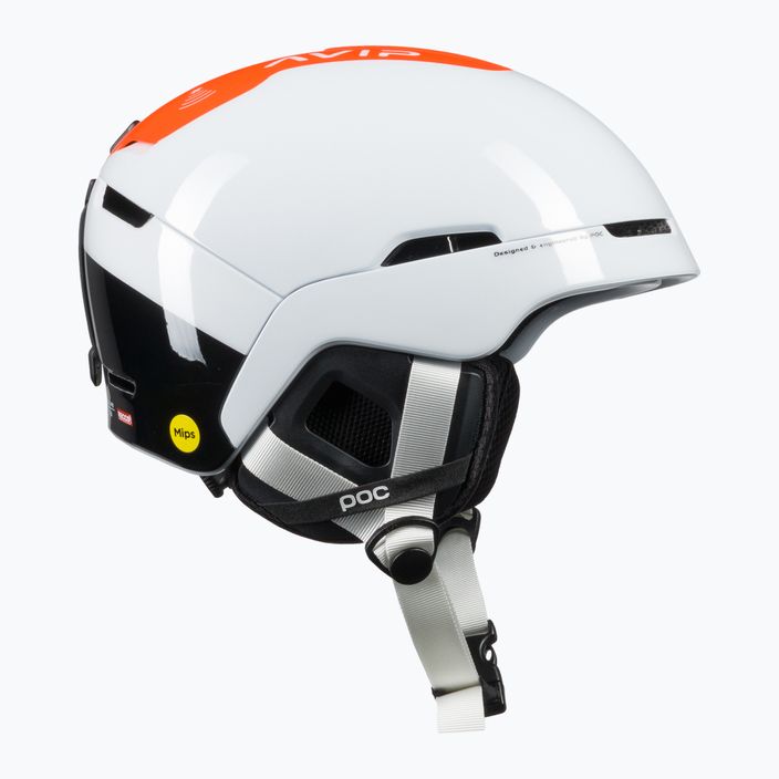 Lyžařská helma POC Obex BC MIPS hydrogen white/fluorescent orange avip 4