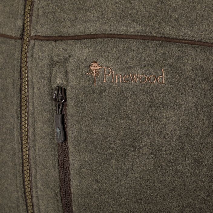 Pánská trekingová mikina Pinewood Prestwick Exclusive olive mel/suede brown 4