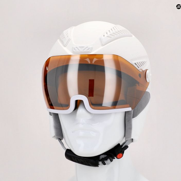 Dámská lyžařská helma UVEX Hlmt 600 visor bílá 56/6/236/50 9