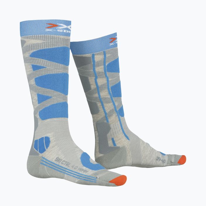 Dámské lyžařské ponožky X-Socks Ski Control 4.0 šedo-modré XSSSKCW19W 4