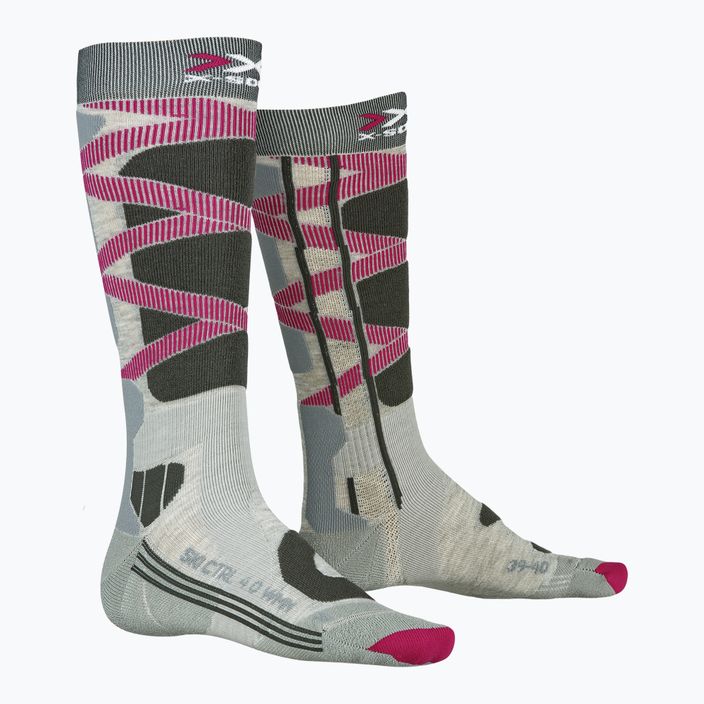 Dámské lyžařské ponožky X-Socks Ski Control 4.0 šedo-růžové XSSSKCW19W 4