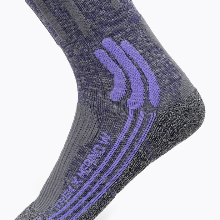 Dámské trekové ponožky X-Socks Trek X Merino grey purple melange/grey melange 3