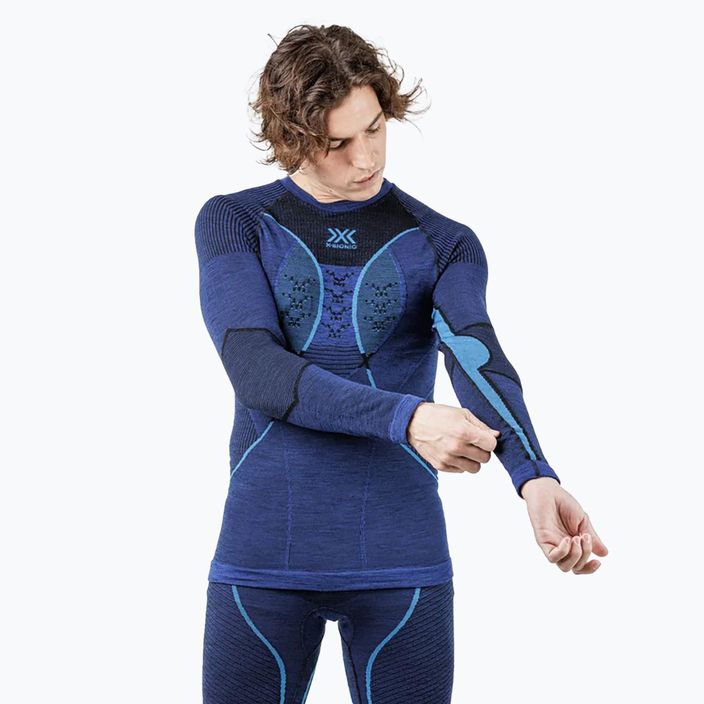 Pánský longsleeve termo tričko X-Bionic Merino dark ocean/sky blue