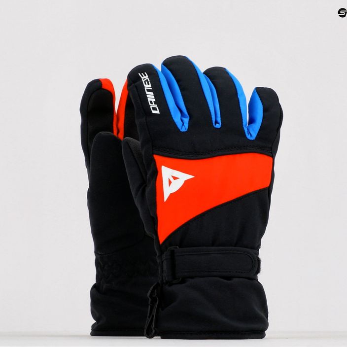 Dětské lyžařské rukavice Dainese Hp Scarabeo black taps/high risk red/lapi 7