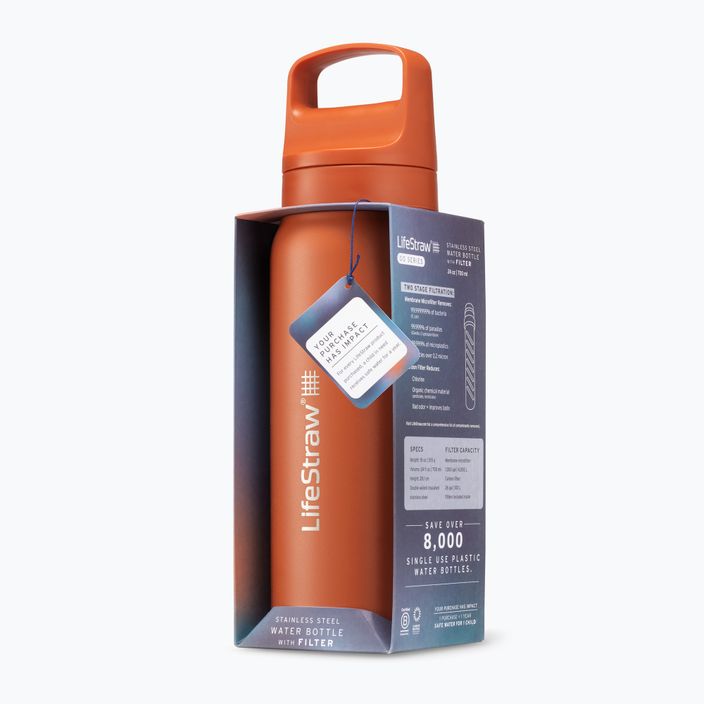 Cestovní láhev Lifestraw Go 2.0 Steel z filtrem 700 ml kyoto orange 4