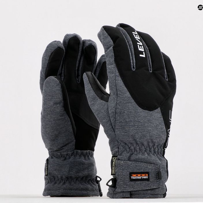Pánské lyžařské rukavice Level Alpine šedé 3343 5