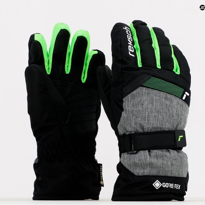 Dětské lyžařské rukavice Reusch Flash Gore-Tex černá/zelená 62/61/305 6