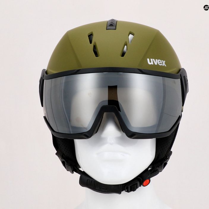 Lyžařská helma UVEX Instinct Visor zelená 56/6/260/3005 17