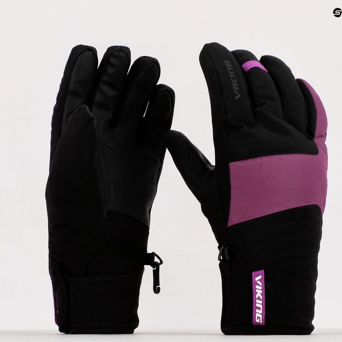 Pánské lyžařské rukavice Viking Espada black/purple 113/24/4587 10