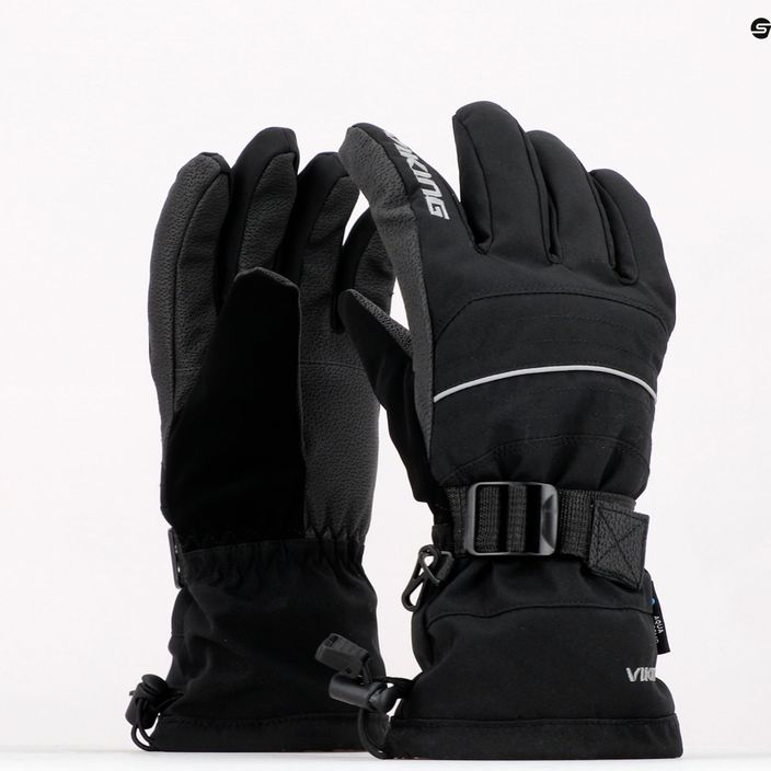 Pánské lyžařské rukavice Viking Bormio black/grey 110/20/4098 10