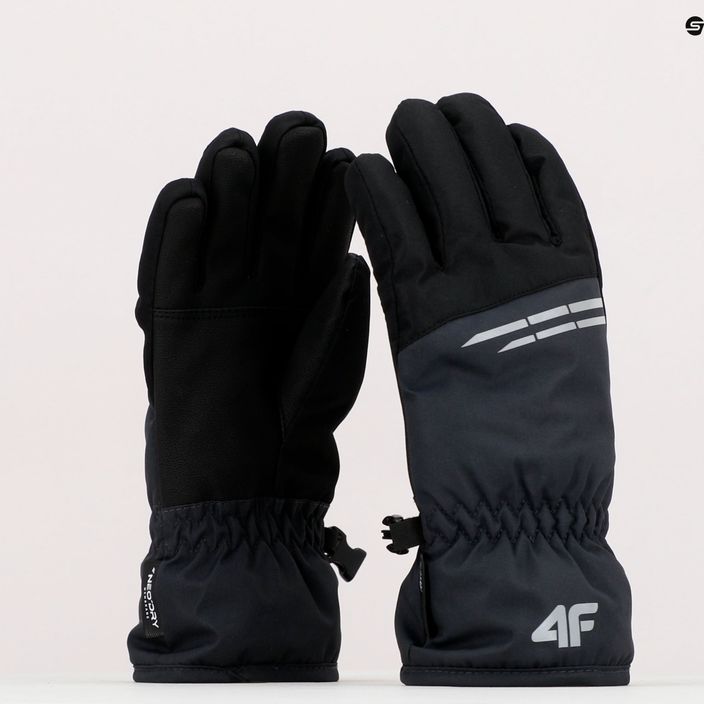 Dětské lyžařské rukavice 4F šedočerné 4FJAW22AFGLM038 10