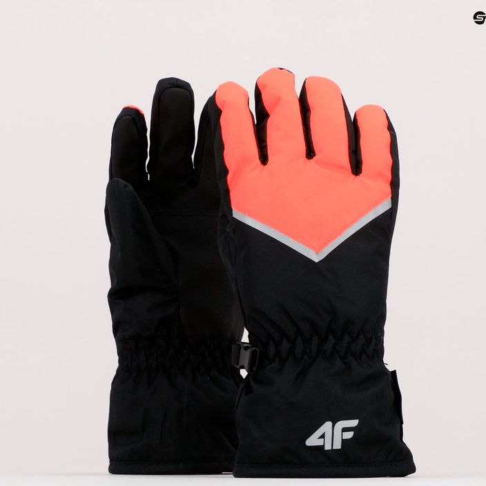 Dětské lyžařské rukavice 4F černo-červené 4FJAW22AFGLF039 9