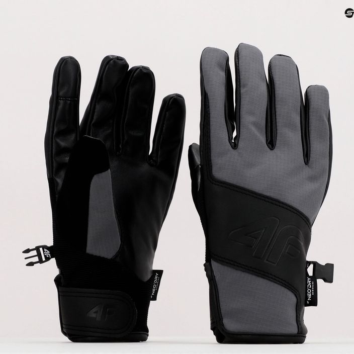 Pánské lyžařské rukavice 4F šedé H4Z22-REM004 10