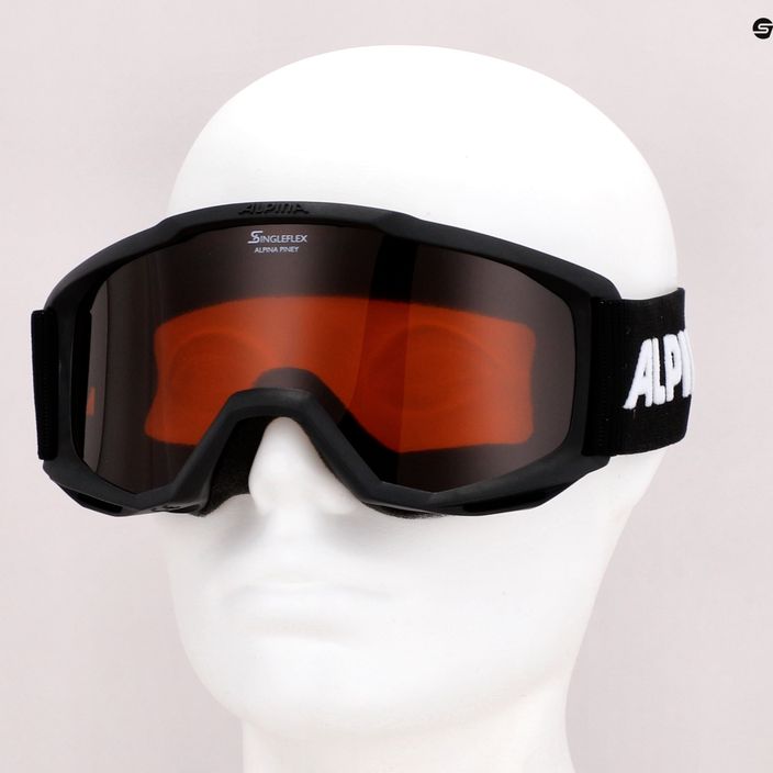 Dětské lyžařské brýle Alpina Piney black matt/orange 5