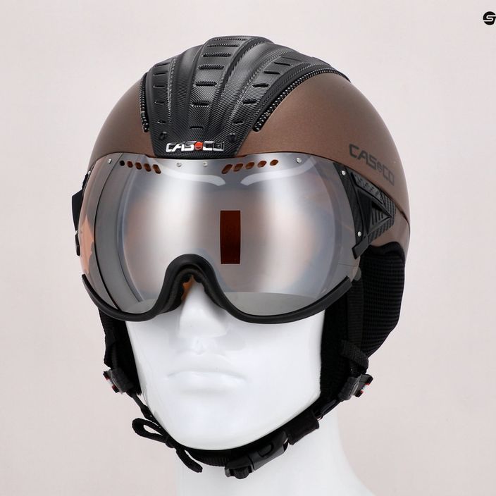 Lyžařská helma CASCO SP-2 Carbonic Visor hnědá 07.3733 11