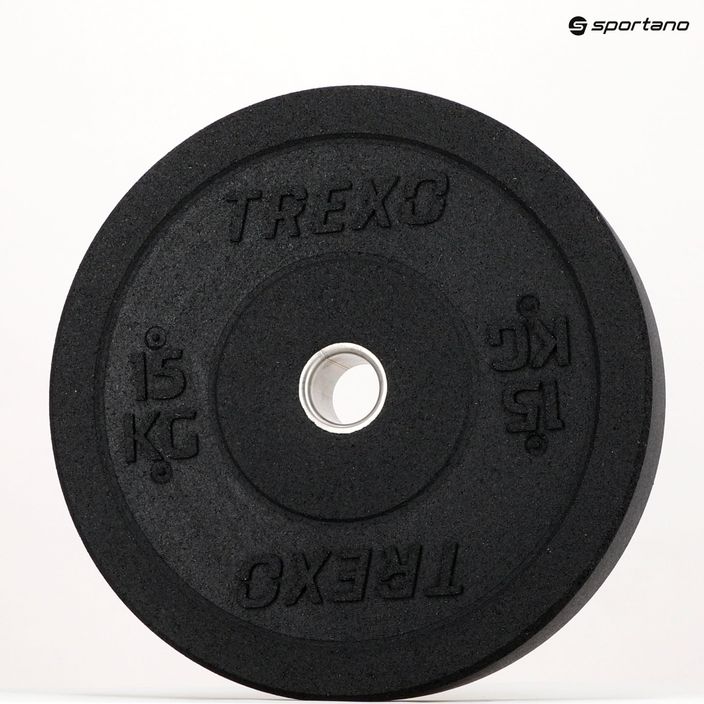 Olympijské závaží bumper TREXO  TRX-BMP015 15 kg černé 11