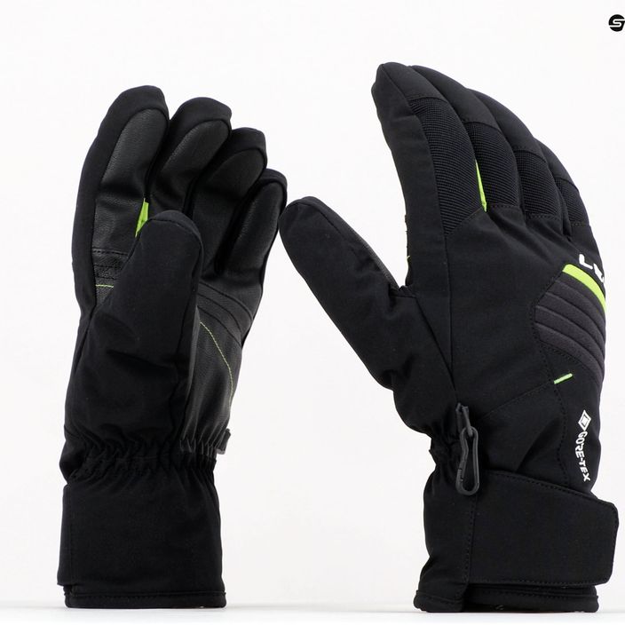 Lyžařské rukavice LEKI Spox GTX černo-zelené 650808303080 10