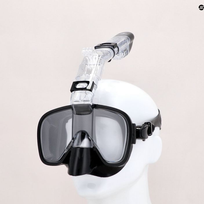 Šnorchlovací set  AQUASTIC Maska + Šnorchl černý SMFK-01SC 21