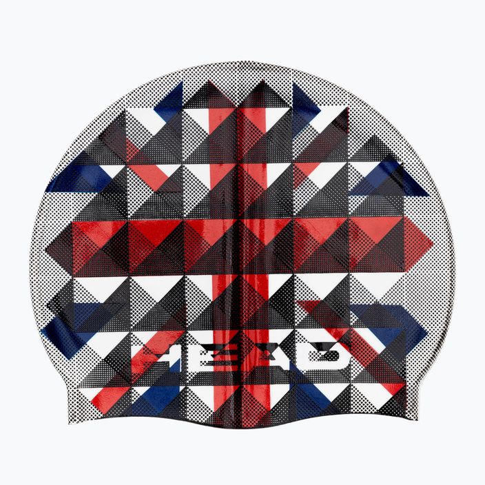 HEAD Flag Suede Rhoumb šedo-červená plavecká čepice 455288