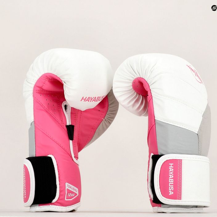 Boxerské rukavice Hayabusa T3 bílo-růžové T314G 14