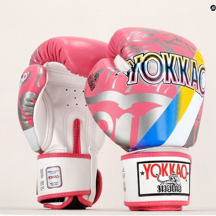 YOKKAO 90'S boxerské rukavice růžové BYGL-90-8 7