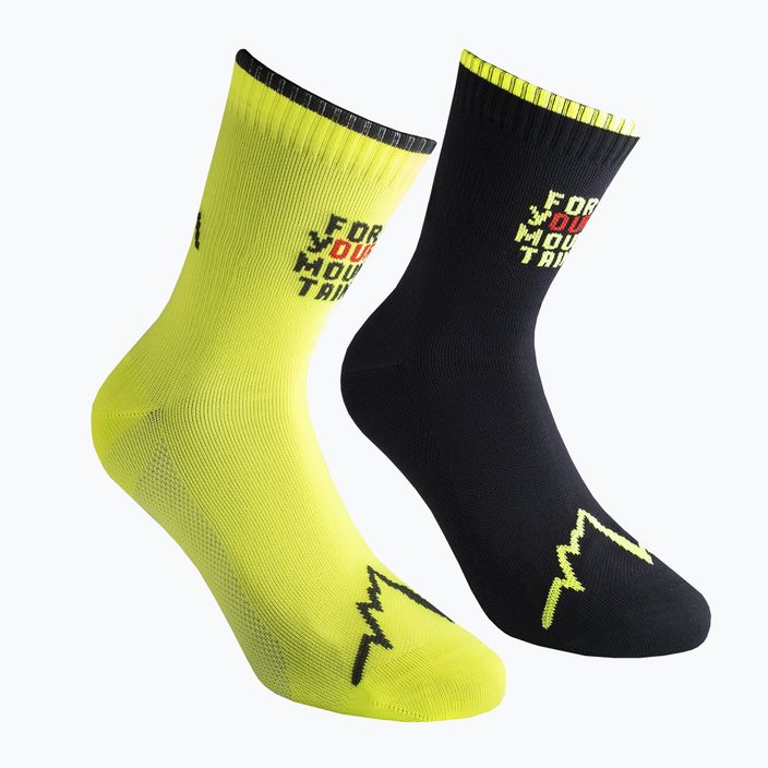 Běžecké ponožky LaSportiva For Your Mountain žluto-černé 69R999720 6