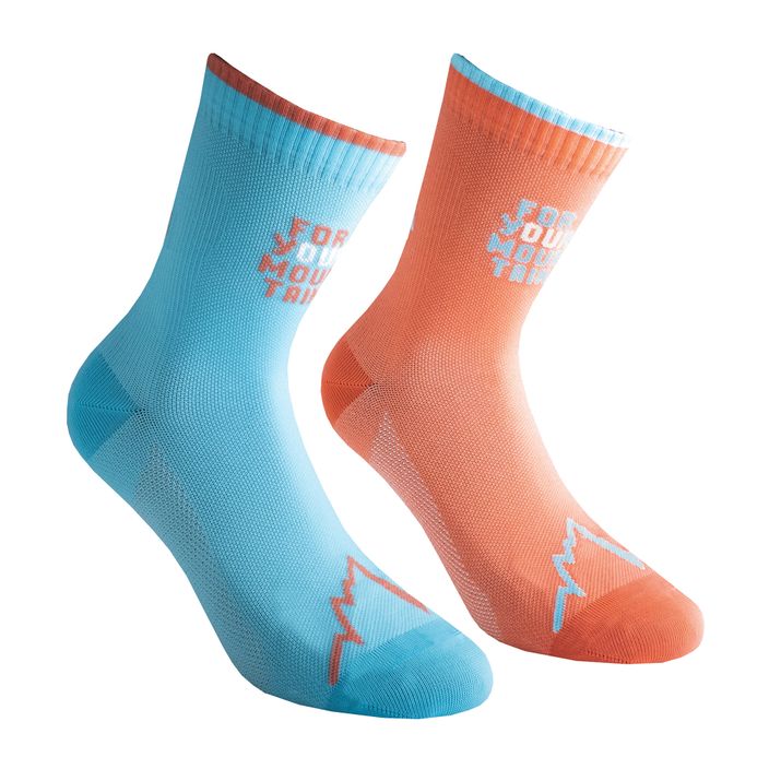 Běžecké ponožky LaSportiva For Your Mountain modro-oranžové 69R402602 2