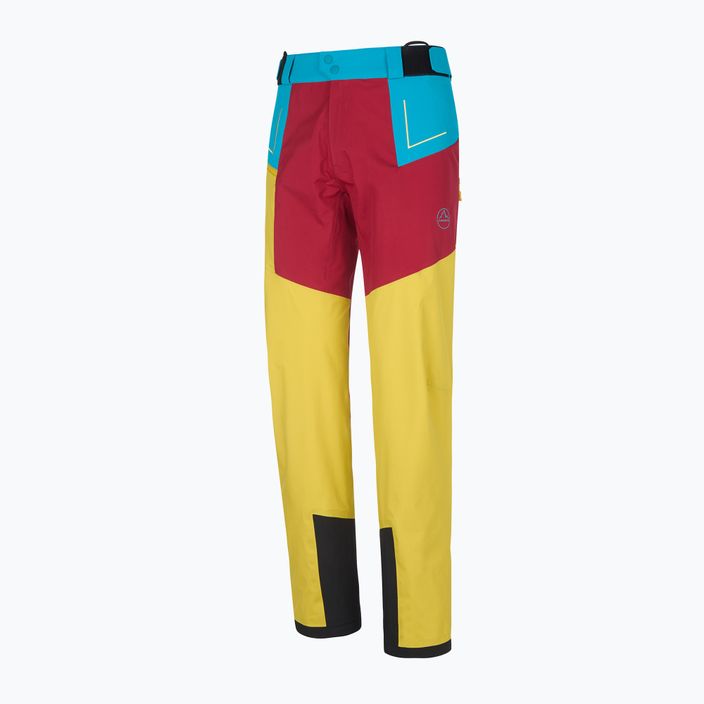 Pánské turistické kalhoty La Sportiva Crizzle EVO Shell yellow-maroon s membránou L76723320 5