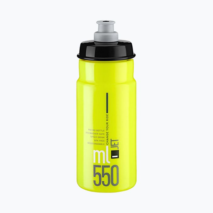 Cyklistická láhev Elite Jet 550 ml yellow fluo/black logo