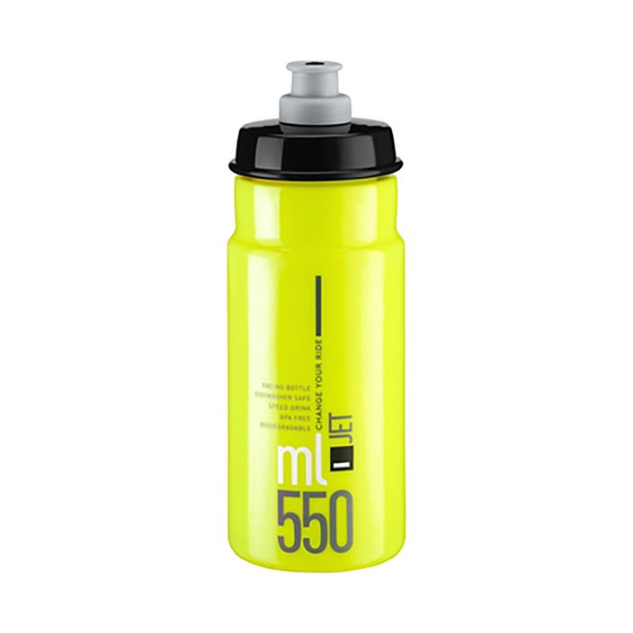 Cyklistická láhev Elite Jet 550 ml yellow fluo/black logo 2