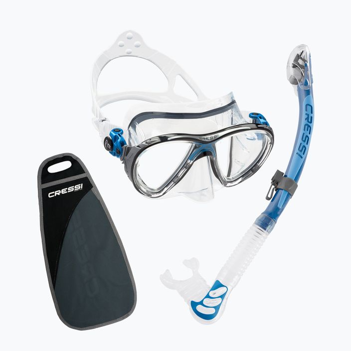 Potápěčská sada Cressi Big Eyes Evolution + maska Alpha Ultra Dry + šnorchl modrá DS337020