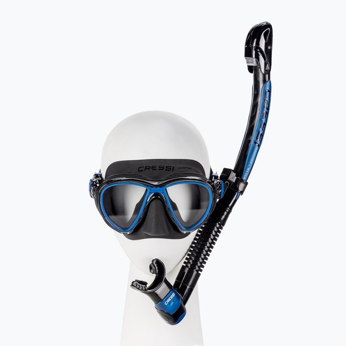 Cressi sada šnorchlů Quantum maska + Itaca Ultra Dry šnorchl černo-modrý DM405020