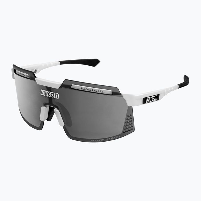 SCICON Aerowatt Foza bílý lesk/scnpp vícezrcadlové stříbrné cyklistické brýle EY38080800 2