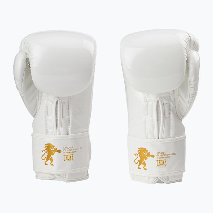 Boxerské rukavice Leone 1947 Black&White white GN059 2