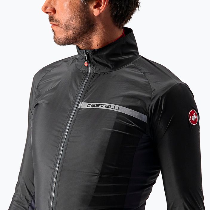 Pánská cyklistická bunda Castelli Squadra Stretch light black/dark grey 4