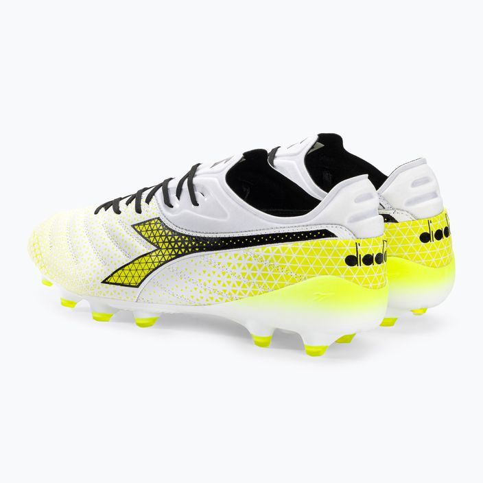 Pánské fotbalové boty Diadora Brasil Elite Tech GR LPX white/black/fluo yellow 3