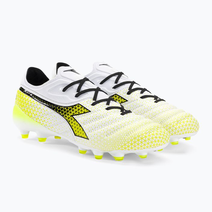 Pánské fotbalové boty Diadora Brasil Elite Tech GR LPX white/black/fluo yellow 4