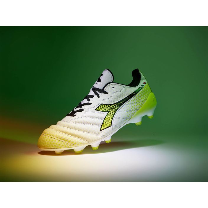 Pánské fotbalové boty Diadora Brasil Elite Tech GR ITA LPX white/black/fluo yellow 22