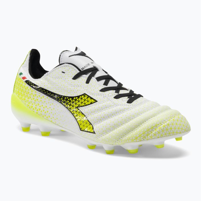 Pánské fotbalové boty Diadora Brasil Elite Tech GR ITA LPX white/black/fluo yellow